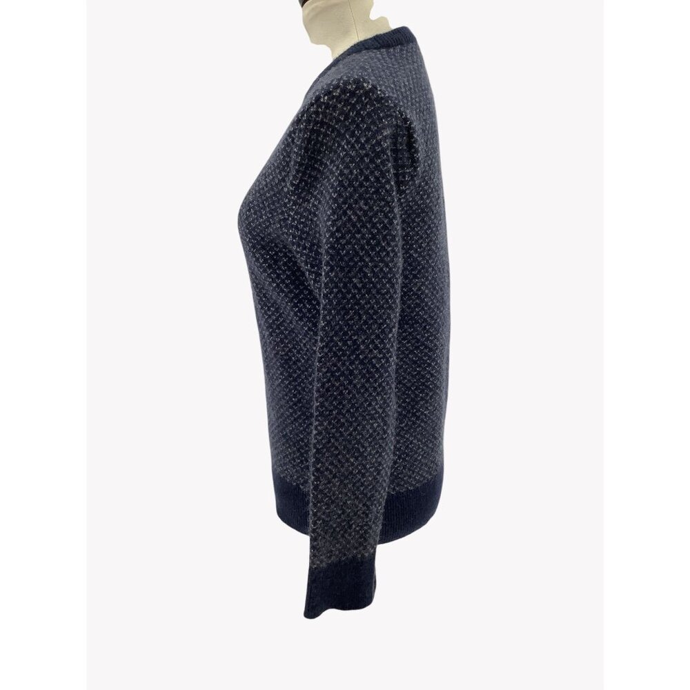 J. Crew Rugged Merino Wool Blend Crewneck Sweater L Blue/Navy - Picture 4 of 7